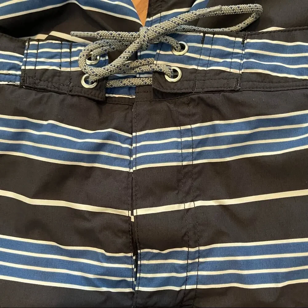 J. Crew Mens Blue Striped Swim Trunks Size 32